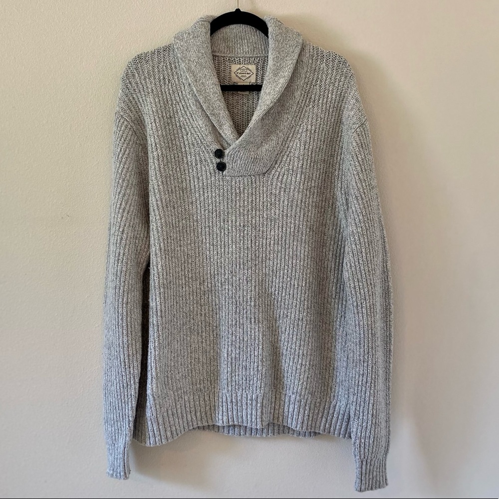 St. John’s Bay • Long Sleeve Shawl-Collar Sweater • Gray